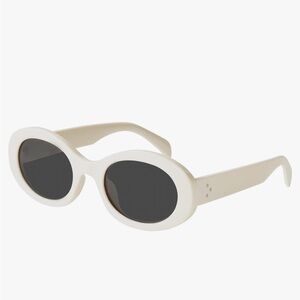 Stylish Cream Oval Sunglasses